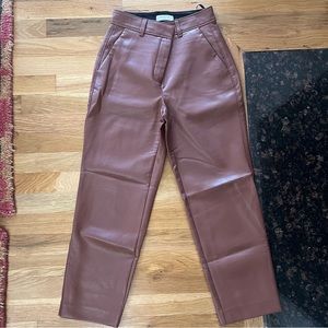 Aritzia Cropped Leather Trousers